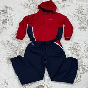 Lacoste Kids Red and Navy Jogger Set